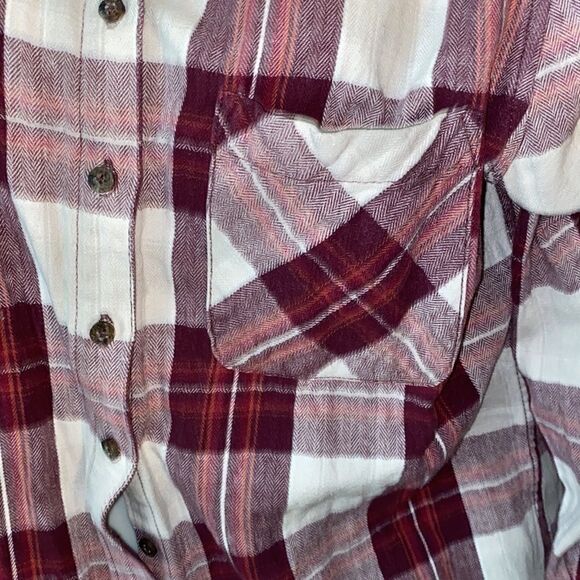 𝅺GARAGE Shirt Boyfriend Fit Plaid  Long Sleeve Shirt (S) - Picture 2 of 10